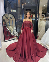 New Arrival Strapless Long Sleeves Wedding Dress With Ruffles Long-stylesnuggle