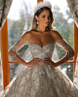 New Arrival Sweetheart Long Sleeves Lace Wedding Dress-stylesnuggle