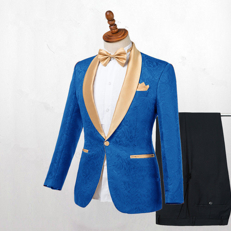 Shop Ocean Blue Jacquard Slim Fit Wedding Suits from stylesnuggles. Free shipping available. View our full collection of Ocean Blue Shawl Lapel wedding suits available in different colors with affordable price.