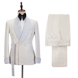 Buy Off White Shawl Lapel Slim Fit Jacquard Bespoke Wedding Suits for men from stylesnuggle. Huge collection of Shawl Lapel Men Suit sets at low offer price &amp; discounts, free shipping &amp; made. Order Now.