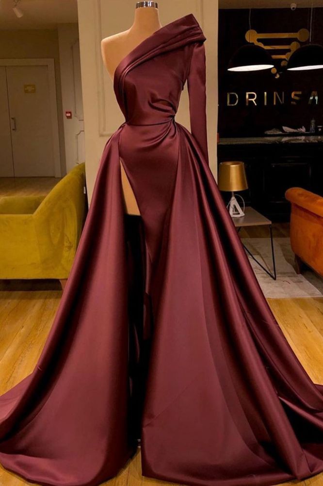 stylesnuggle offers One Shoulder Satin Evening Party Gowns Detachable Train at a good price from to A-line Floor-length hem. Gorgeous yet affordable Prom Dresses.