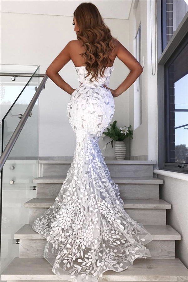 Customizing this New Arrival Open Back Leaf Appliques Chic Prom Dresses Mermaid Sweetheart Evening Dress on stylesnuggle. We offer extra coupons,  make Prom Dresses, Evening Dresses in cheap and affordable price. We provide worldwide shipping and will make the dress perfect for everyone.