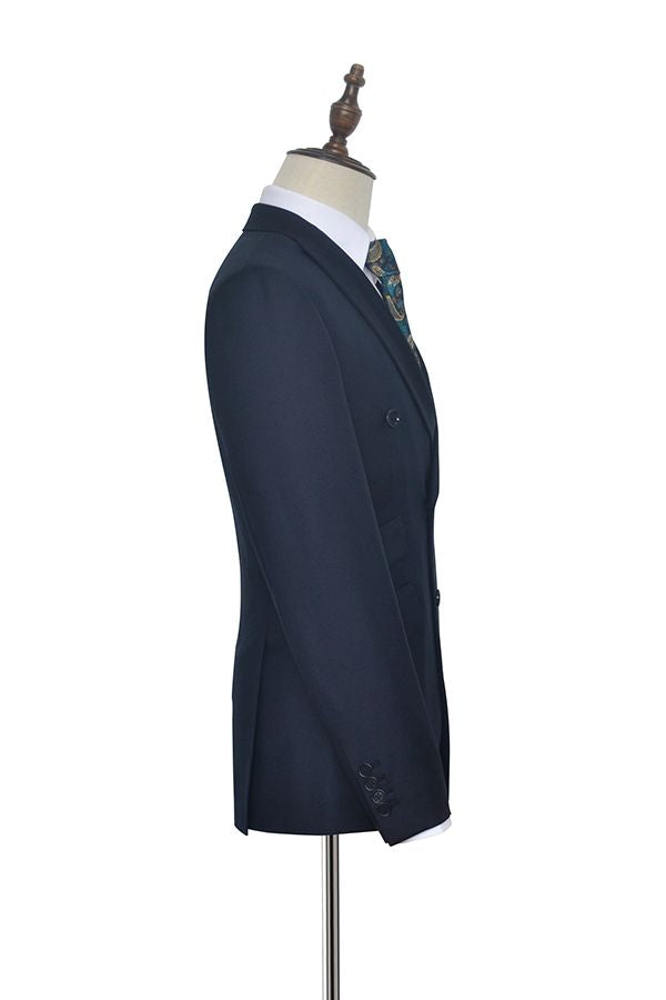 stylesnuggle has various cheap mens suits for prom, wedding or business. Shop this Peak Lapel Double Breasted Business Mens Suits for Formal, Three Piece Dark Navy Suits for Men with free shipping and rush delivery. Special offers are offered to this Dark Navy Double Breasted Peaked Lapel Two-piece mens suits.