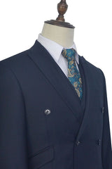 stylesnuggle has various cheap mens suits for prom, wedding or business. Shop this Peak Lapel Double Breasted Business Mens Suits for Formal, Three Piece Dark Navy Suits for Men with free shipping and rush delivery. Special offers are offered to this Dark Navy Double Breasted Peaked Lapel Two-piece mens suits.