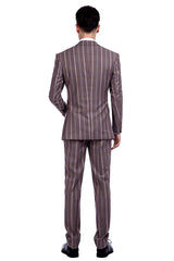 Looking for the Pricey Peak Lapel Plaid Double Breasted Premium Mens Suits with Flap Pocket online Find your Peaked Lapel Double Breasted Two-piece Chocolate mens suits for prom, wedding and business at stylesnuggle.