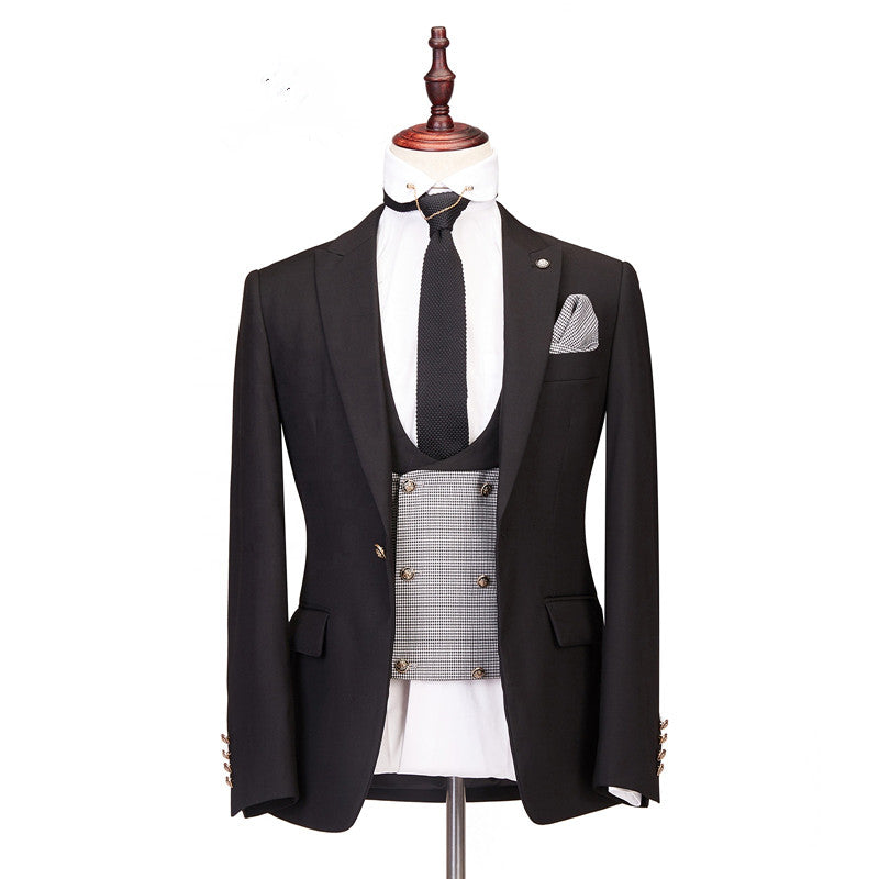 Buy Peaked Lapel Three-piece Best Fitted Men Suits for Wedding for men from stylesnuggle. Huge collection of Peaked Lapel Single Breasted Men Suit sets at low offer price &amp; discounts, free shipping &amp; made. Order Now.