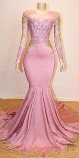 Rock a Chic,  playful look with our Pink Appliques Long Sleevess Prom Dresses. Shop stylesnuggle with free shipping on New Arrival Gorgeous Mermaid Evening Gowns available in all sizes and colors.