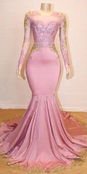 Rock a Chic,  playful look with our Pink Appliques Long Sleevess Prom Dresses. Shop stylesnuggle with free shipping on New Arrival Gorgeous Mermaid Evening Gowns available in all sizes and colors.