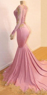 Rock a Chic,  playful look with our Pink Appliques Long Sleevess Prom Dresses. Shop stylesnuggle with free shipping on New Arrival Gorgeous Mermaid Evening Gowns available in all sizes and colors.