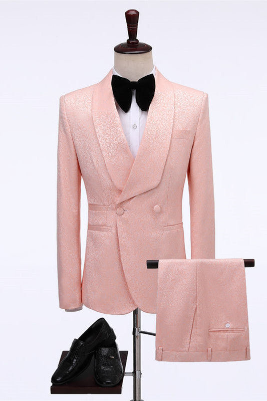 Shop Pink Double Breasted Jacquard shawl Lapel Wedding Men Suits from stylesnuggles. Free shipping available. View our full collection of Ivory,Pink Shawl Lapel wedding suits available in different colors with affordable price.