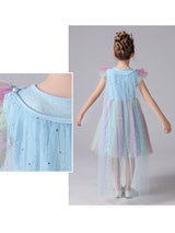 Pink flower girl dresses Jewel Neck Short Sleeves Kids Social Party Dresses Princess Dress