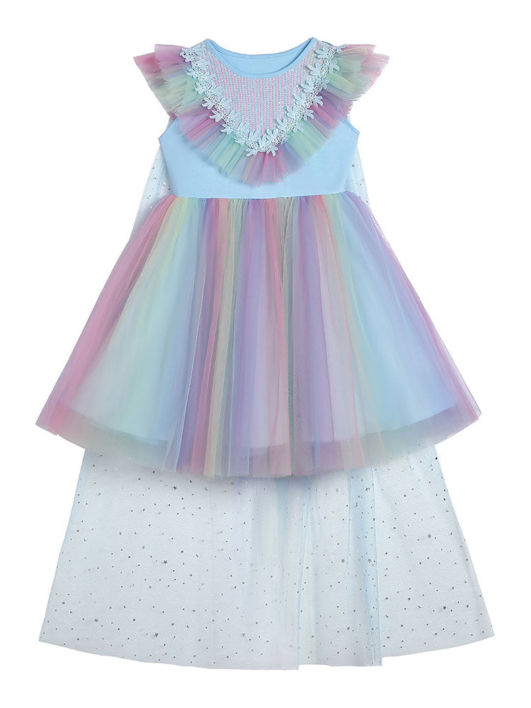 Pink flower girl dresses Jewel Neck Short Sleeves Kids Social Party Dresses Princess Dress