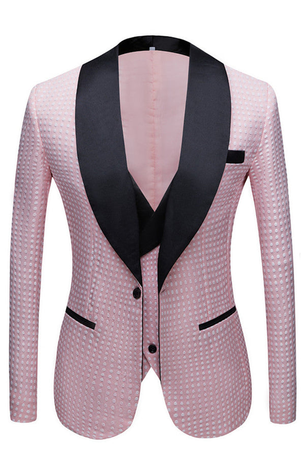 This Pink Shawl Lapel Dot Wedding Men Suits Online at stylesnuggle comes in all sizes for prom, wedding and business. Shop an amazing selection of Shawl Lapel Single Breasted Pink mens suits in cheap price.