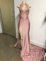 stylesnuggle offers Pink Sleeveless Front Slit Appliques Long Mermaid Prom Dresses at a cheap price from pink color to Mermaid Floor-length hem.. Check out our gorgeous yet affordable Sleeveless Real Model Series.