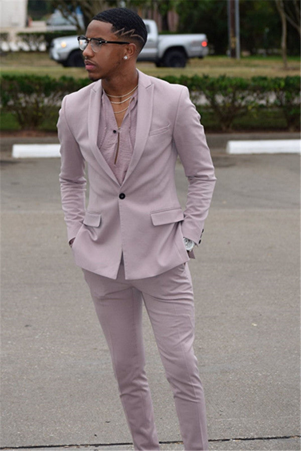 Pink Slim Fit Prom Party Suit One Button Designer Men Suit