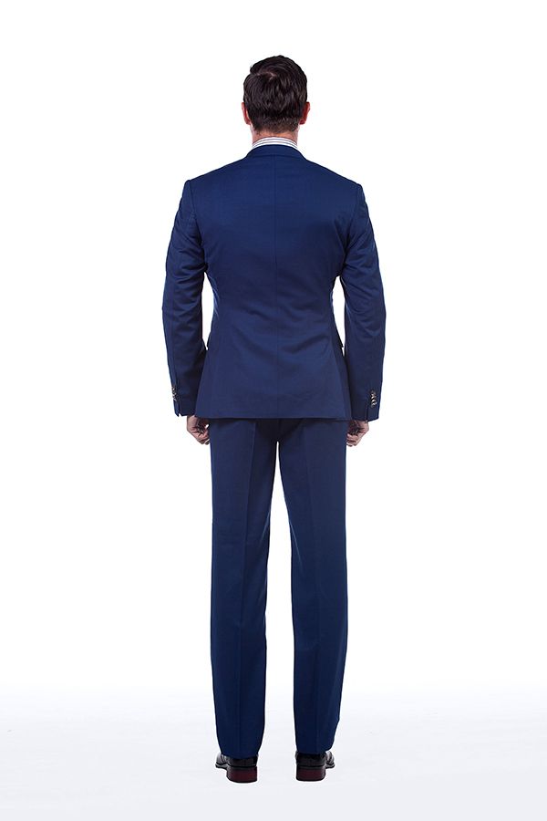 Looking for the Pricey Premium Peak Lapel Navy Blue Three Piece Suits for Men with Double Breasted Vest online Find your Peaked Lapel Single Breasted Three-piece Blue mens suits for prom, wedding and business at stylesnuggle.