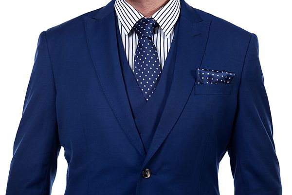 Looking for the Pricey Premium Peak Lapel Navy Blue Three Piece Suits for Men with Double Breasted Vest online Find your Peaked Lapel Single Breasted Three-piece Blue mens suits for prom, wedding and business at stylesnuggle.