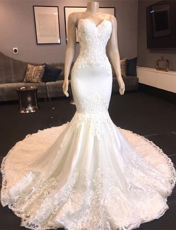 Any idea of dress for your big day? stylesnuggle has all covered on this Sweetheart Mermaid Court Train Wedding Dresses.Fast delivery worldwide.