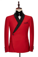 Discover Red Shawl Lapel Bespoke Wedding Men Suits with Black Pants with stylesnuggle. Shop for a range of Red Shawl Lapel Men Suits for every occasion with rush order service in cheap price.