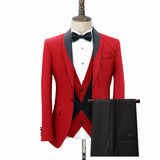 Discover the very best Red Three Pieces Fashion Shawl Lapel Men Suits for Wedding for work,prom and wedding occasions at stylesnuggle. Custom Made Red Shawl Lapel Mens Suits with high Quality.