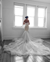 stylesnuggle custom made Romantic Sweetheart Lace White Sheer Wedding Dress at factory price, fast delivery worldwide.