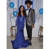 stylesnuggle offers Royal Blue Mermaid Prom Party Gowns Sequined V-Neck Party Wear at a good price from different colors, Stretch Satin to Mermaid Floor-length hem. Gorgeous yet affordable Prom Dresses, Evening Dresses.