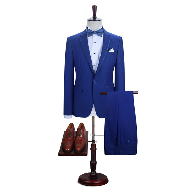 Royal Blue One Button Notched Lapel Men Suits for Prom-stylesnuggle