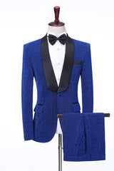 stylesnuggle is your ultimate source for Royal Blue Shawl Lapel Shiny Slim Fit Wedding Men Suits. Our Royal Blue Shawl Lapel wedding groomsmen suits come in Bespoke styles &amp; colors with high quality and free shipping.