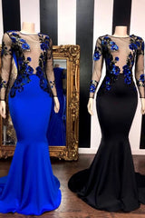 Looking for Prom Dresses, Evening Dresses, Real Model Series in Satin,  Mermaid style,  and Gorgeous Appliques work? stylesnuggle has all covered on this elegant See Through Long Sleevess Flowers Mermaid Prom Dresses.