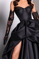 Sexy Black Sweetheart Mermaid Prom Dress Long With Slit Online-stylesnuggle