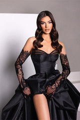 Sexy Black Sweetheart Mermaid Prom Dress Long With Slit Online-stylesnuggle