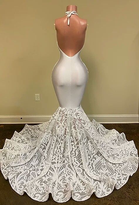 Sexy Hater Deep V-Neck Backless Ivory Prom Dress with Flowers Bottom-stylesnuggle