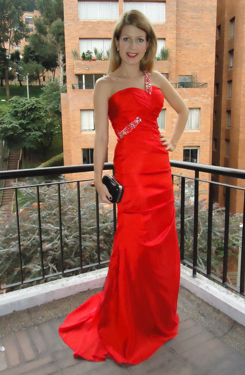 Sheath Sweetheart One-shoulder Floor Length Chiffon Rhinestone Evening Dress-stylesnuggle