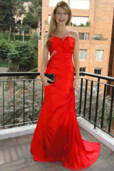 Sheath Sweetheart One-shoulder Floor Length Chiffon Rhinestone Evening Dress-stylesnuggle