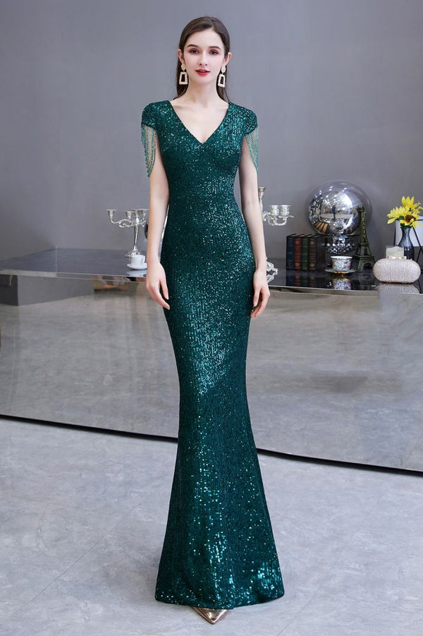 stylesnuggle offers Shining Sequined Emerald Green Mermaid Cap sleeve Long Prom Party Gowns at a cheap price from Prom Dresses, Evening Dresses, Homecoming Dresses, Quinceanera dresses collection. Free Fast shipping on affordable Prom Dresses, Evening Dresses, Homecoming Dresses, Quinceanera dresses On Sale.