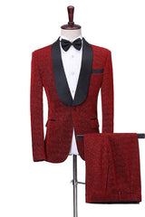 stylesnuggle is your ultimate source for Shiny Red Shawl Lapel One Button Slim Fit Men Suits Online. Our Red Shawl Lapel wedding groomsmen suits come in Bespoke styles &amp; colors with high quality and free shipping.