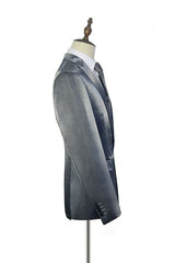 Shiny Silver Prom Suits Glittering Peak Lapel Suits for Men-stylesnuggle