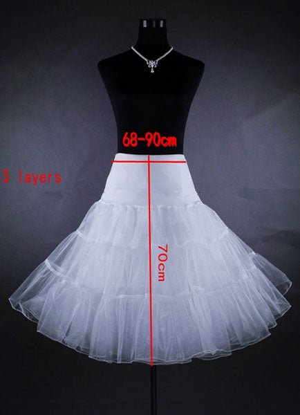 Short White Taffeta Boneless A Line Wedding Petticoats-stylesnuggle