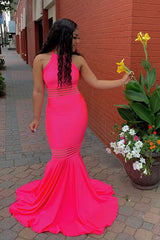 Looking for Prom Dresses, Evening Dresses in Satin,  Mermaid style,  and Gorgeous hand work? stylesnuggle has all covered on this elegant Simple Sleeveless Floor Length Pink Mermaid Prom Dresses.