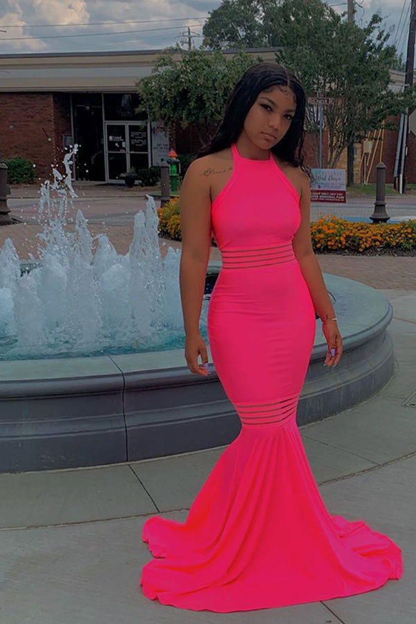 Looking for Prom Dresses, Evening Dresses in Satin,  Mermaid style,  and Gorgeous hand work? stylesnuggle has all covered on this elegant Simple Sleeveless Floor Length Pink Mermaid Prom Dresses.