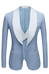 This Sky Blue Fashion Dot Wedding Groom Suits with Shawl Lapel at stylesnuggle comes in all sizes for prom, wedding and business. Shop an amazing selection of Shawl Lapel Single Breasted Sky Blue mens suits in cheap price.