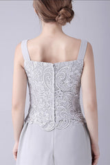 Sleeveless strap backless lace vintage mother's suit-stylesnuggle