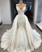 stylesnuggle custom made you this Spaghetti Straps Lace Fit and Flare Wedding Dresses at factory price, fast delivery worldwide.