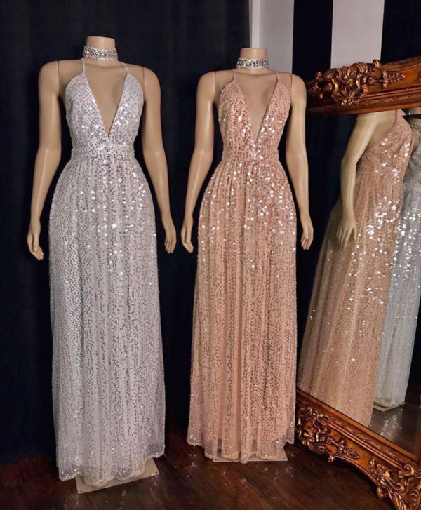 Looking for Prom Dresses, Evening Dresses, Real Model Series in Sequined,  A-line style,  and Gorgeous Sequined work? stylesnuggle has all covered on this elegant Spaghetti V-neck Polka Sequins Tulle Floor Length Mermaid Prom Dresses.