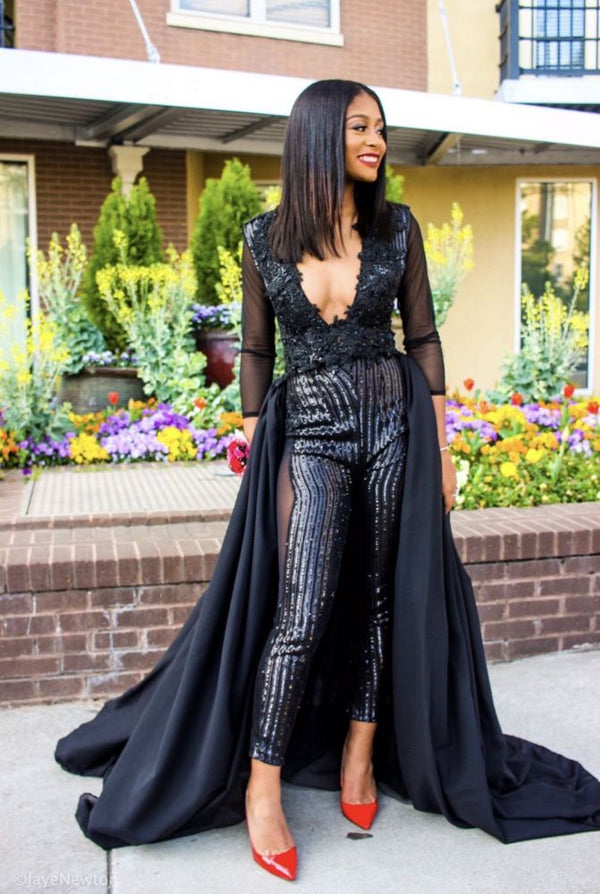 stylesnuggle offers new Special V-neck Long Sleevess Lace Prom dresses with Sequins Trousers Floor Length Evening Gowns With Zipper at cheap prices. It is a gorgeous Two Pieces Prom Dresses, Evening Dresses in Satin, Lace,  which meets all your requirement.