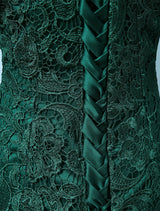 Lace Evening Dress Off The Shoulder Mermaid Party Dress Dark Green Half Sleeve Maxi Occasion Dress wedding guest dress