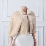 Stylish Mid-length Faux Fur Batwing Cape-stylesnuggle