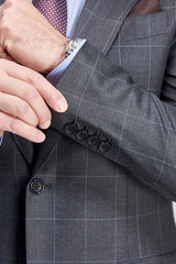 stylesnuggle made this Superior Checked Notch Lapel Two Buttons Dark Grey Suits for Business Men with rush order service. Discover the design of this Grey Plaid Single Breasted Notched Lapel mens suits cheap for prom, wedding or formal business occasion.