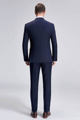 This Superior Peak Lapel Double Breasted Mens Suits, Pinstripe Dark Navy Suits for Men Formal at stylesnuggle comes in all sizes for prom, wedding and business. Shop an amazing selection of Peaked Lapel Double Breasted Dark Navy mens suits in cheap price.