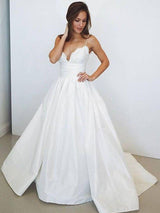 This Ball Gown Sleeveless Ruched Satin Spaghetti Straps Wedding Dresses at stylesnuggle.com will make your guests say wow. The Spaghetti Straps bodice is thoughtfully lined, and the skirt with Ruched to provide the airy, flatter look of Satin.